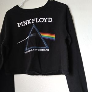 Pink floyd black crop top